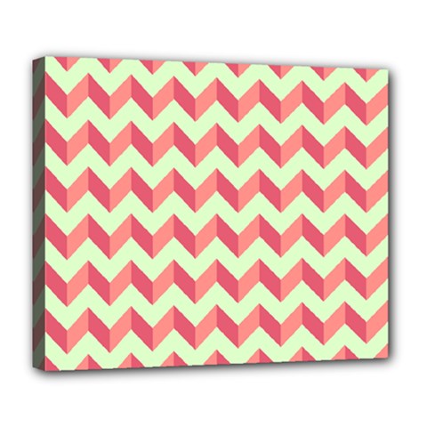 Modern Retro Chevron Patchwork Pattern Deluxe Canvas 24  X 20   by GardenOfOphir