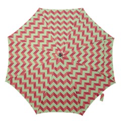 Modern Retro Chevron Patchwork Pattern Hook Handle Umbrellas (medium)