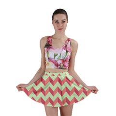 Modern Retro Chevron Patchwork Pattern Mini Skirts by GardenOfOphir