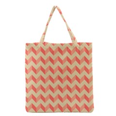 Modern Retro Chevron Patchwork Pattern Grocery Tote Bags by GardenOfOphir