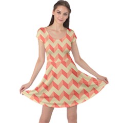 Modern Retro Chevron Patchwork Pattern Cap Sleeve Dresses by GardenOfOphir