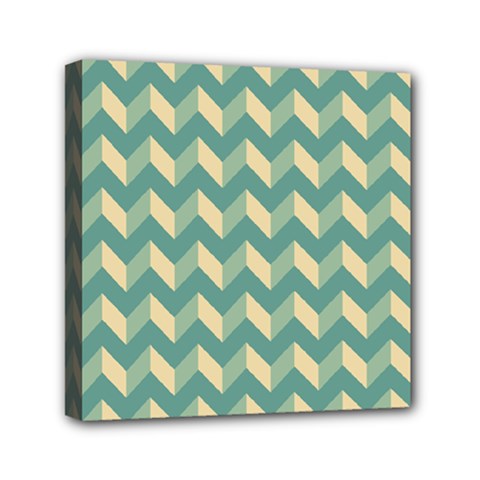 Modern Retro Chevron Patchwork Pattern Mini Canvas 6  X 6 