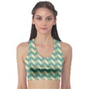 Modern Retro Chevron Patchwork Pattern Sports Bra View1