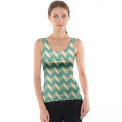 Modern Retro Chevron Patchwork Pattern Tank Tops by GardenOfOphir