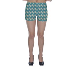 Modern Retro Chevron Patchwork Pattern Skinny Shorts by GardenOfOphir