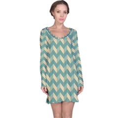 Modern Retro Chevron Patchwork Pattern Long Sleeve Nightdresses by GardenOfOphir