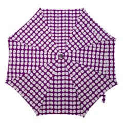 Purple And White Leaf Pattern Hook Handle Umbrellas (small)