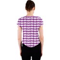 Purple And White Leaf Pattern Crew Neck Crop Top View2