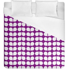 Purple And White Leaf Pattern Duvet Cover Single Side (kingsize)