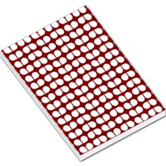 Red And White Leaf Pattern Large Memo Pads by GardenOfOphir