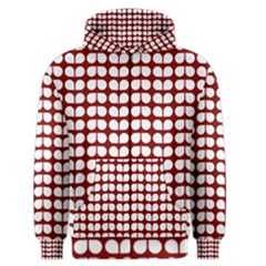 Red And White Leaf Pattern Men s Zipper Hoodies by GardenOfOphir