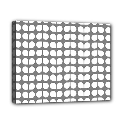 Gray And White Leaf Pattern Canvas 10  X 8  by GardenOfOphir