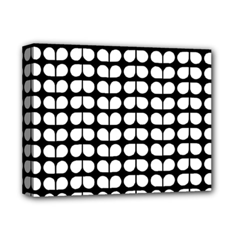 Black And White Leaf Pattern Deluxe Canvas 14  X 11 