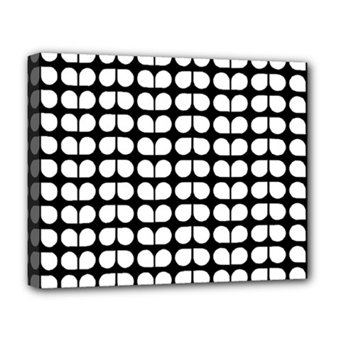 Black And White Leaf Pattern Deluxe Canvas 20  X 16  