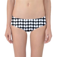 Black And White Leaf Pattern Classic Bikini Bottoms by GardenOfOphir