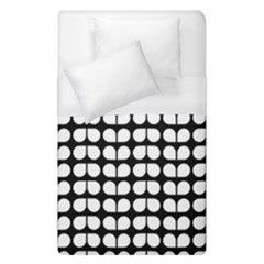 Black And White Leaf Pattern Duvet Cover Single Side (single Size) by GardenOfOphir