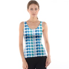 Blue Green Leaf Pattern Tank Tops by GardenOfOphir