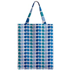 Blue Green Leaf Pattern Zipper Classic Tote Bags by GardenOfOphir