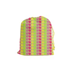 Colorful Leaf Pattern Drawstring Pouches (medium)  by GardenOfOphir