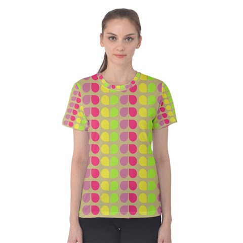 Colorful Leaf Pattern Women s Cotton Tees by GardenOfOphir