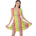 Colorful Leaf Pattern Cap Sleeve Dresses View1