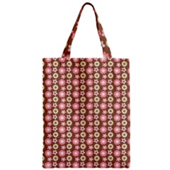 Cute Floral Pattern Zipper Classic Tote Bags by GardenOfOphir