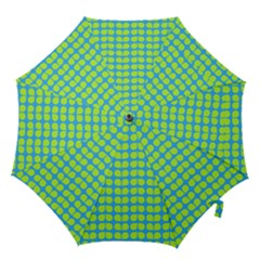 Blue Lime Leaf Pattern Hook Handle Umbrellas (large) by GardenOfOphir