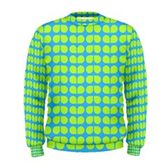 Blue Lime Leaf Pattern Men s Sweatshirts by GardenOfOphir