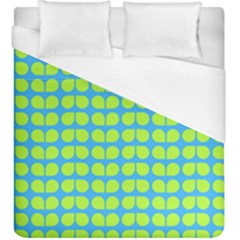 Blue Lime Leaf Pattern Duvet Cover Single Side (kingsize) by GardenOfOphir