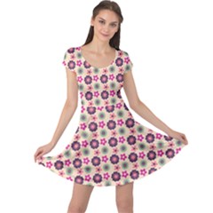 Cute Floral Pattern Cap Sleeve Dresses by GardenOfOphir