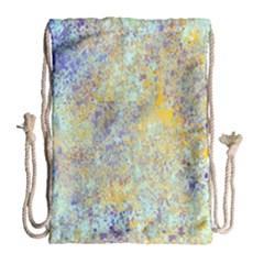 Abstract Earth Tones With Blue  Drawstring Bag (large)