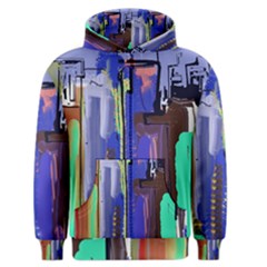 Abstract City Design Men s Zipper Hoodies by digitaldivadesigns