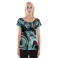 Fractal Marbled 05 Women s Cap Sleeve Top by ImpressiveMoments