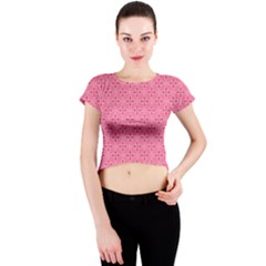 Cute Pretty Elegant Pattern Crew Neck Crop Top by GardenOfOphir