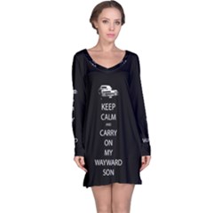 Keep Calm And Carry On My Wayward Son Long Sleeve Nightdresses by TheFandomWard