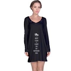 Keep Calm And Carry On My Wayward Son Long Sleeve Nightdresses by TheFandomWard