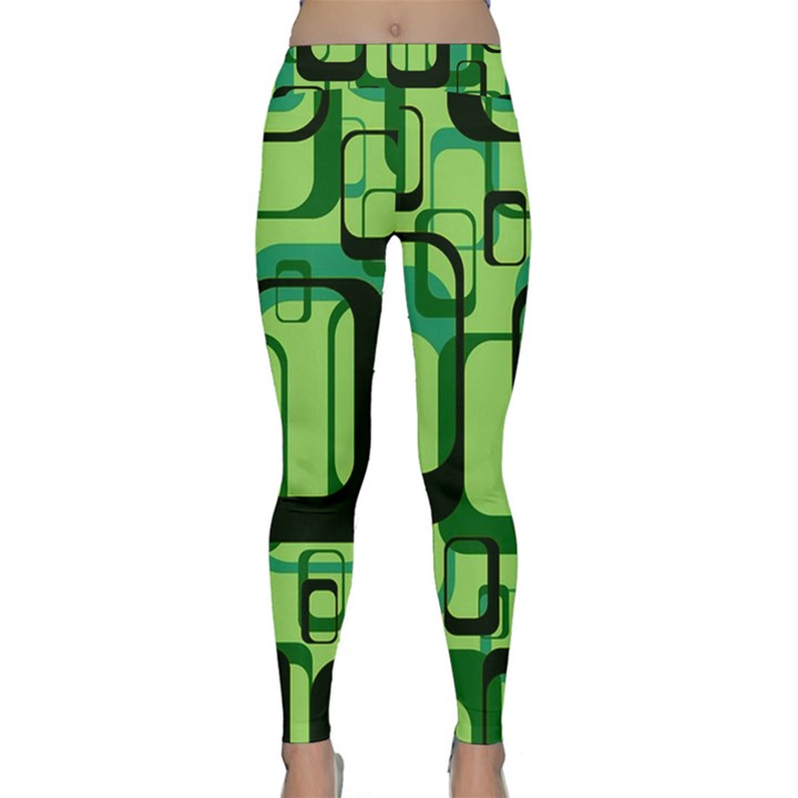 Retro Pattern 1971 Green Yoga Leggings