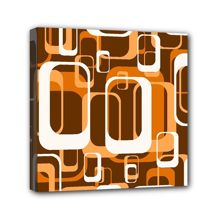 Retro Pattern 1971 Orange Mini Canvas 6  x 6 