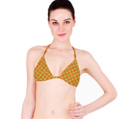 70s Green Orange Pattern Bikini Tops by ImpressiveMoments