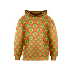 70s Green Orange Pattern Kid s Pullover Hoodies by ImpressiveMoments