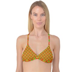 70s Green Orange Pattern Reversible Tri Bikini Tops by ImpressiveMoments