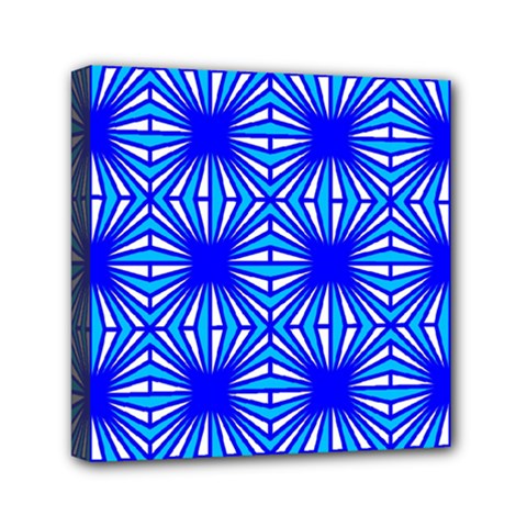 Retro Blue Pattern Mini Canvas 6  X 6  by ImpressiveMoments