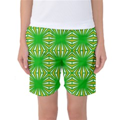 Retro Green Pattern Women s Basketball Shorts by ImpressiveMoments