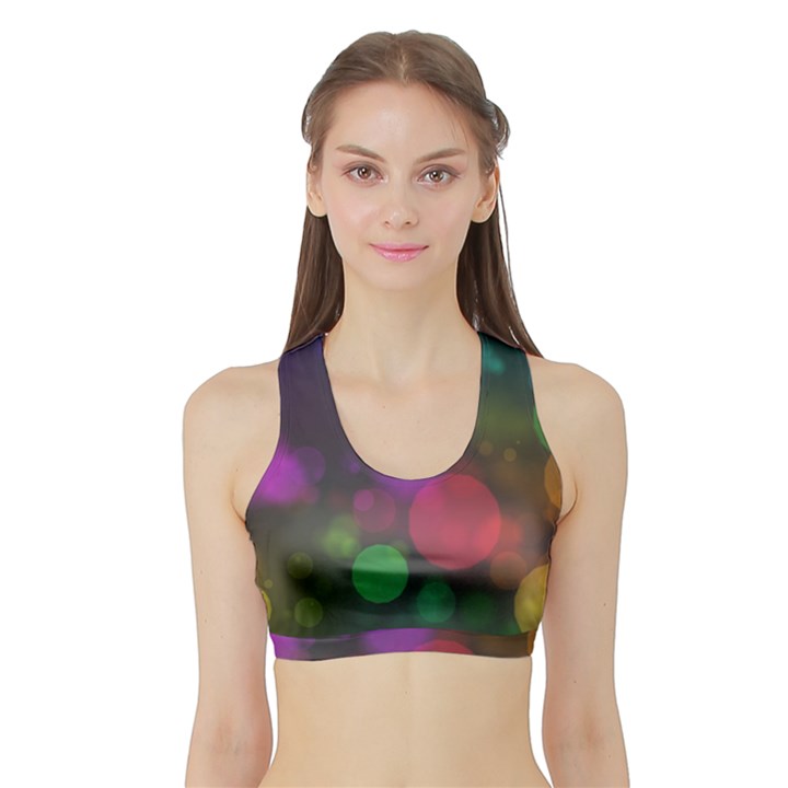 Modern Bokeh 15 Women s Sports Bra with Border