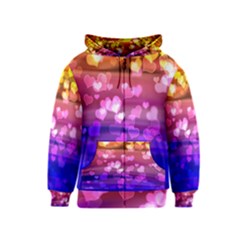 Lovely Hearts, Bokeh Kids Zipper Hoodies by ImpressiveMoments