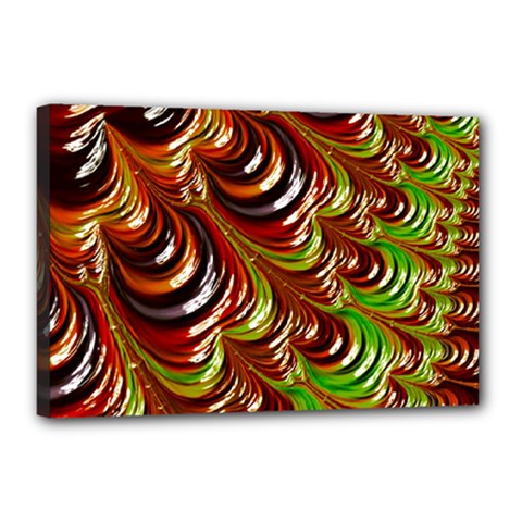 Special Fractal 31 Green,brown Canvas 18  X 12  by ImpressiveMoments