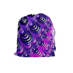 Special Fractal 31pink,purple Drawstring Pouches (large)  by ImpressiveMoments