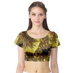 Special Fractal 35cp Short Sleeve Crop Top by ImpressiveMoments