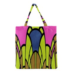 Distorted Symmetrical Shapes Grocery Tote Bag by LalyLauraFLM