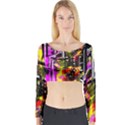 Abstract City View Long Sleeve Crop Top View1